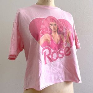 Barbie (Rosé) all-cotton cropped tee - Size M